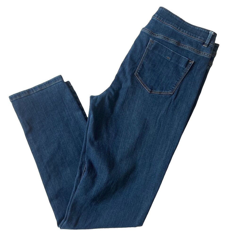 J Jill Jeans Womens 14 Tall Blue Weekender Straight Leg Medium Wash Denim Long
